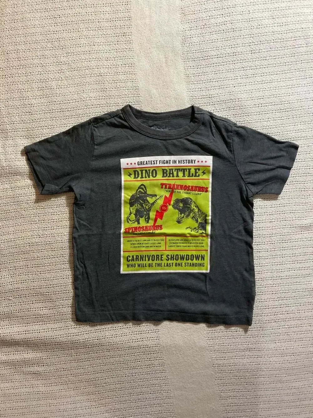 OshKosh B'gosh Dino Battle Graphic T-Shirt Gray Size 7